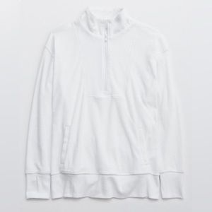 aerie terry quarter zip sweatshirt